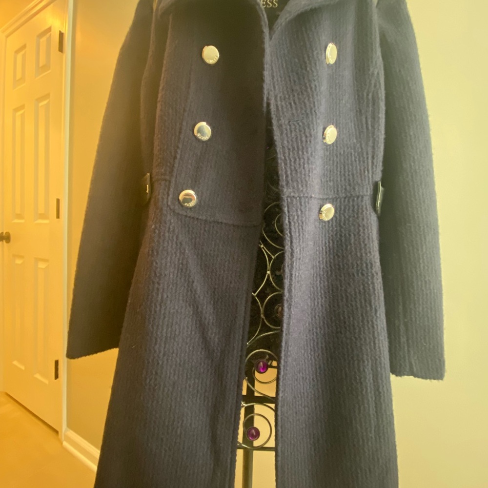 Women's Navy Double-Breasted Coat